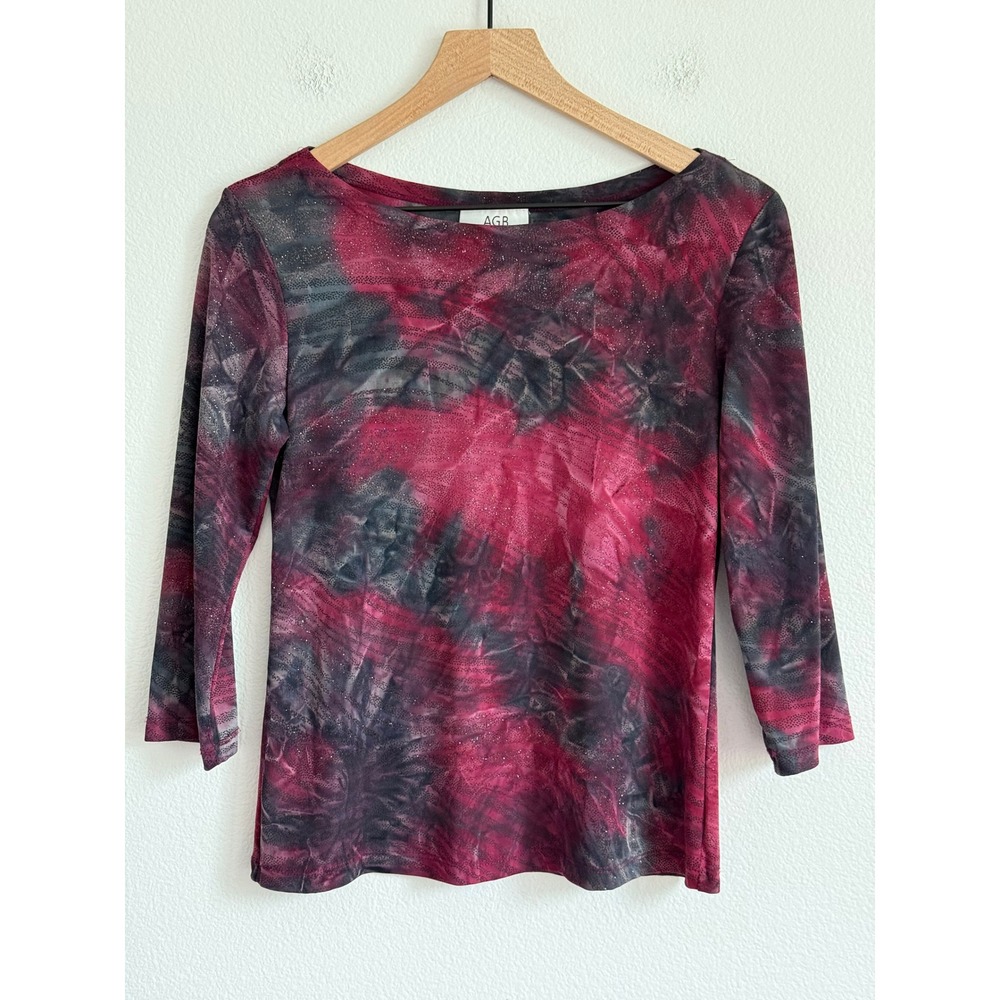 Vintage Y2K AGB Byer California Top Red Tie Dye Glitter Whimsigoth Fairycore USA